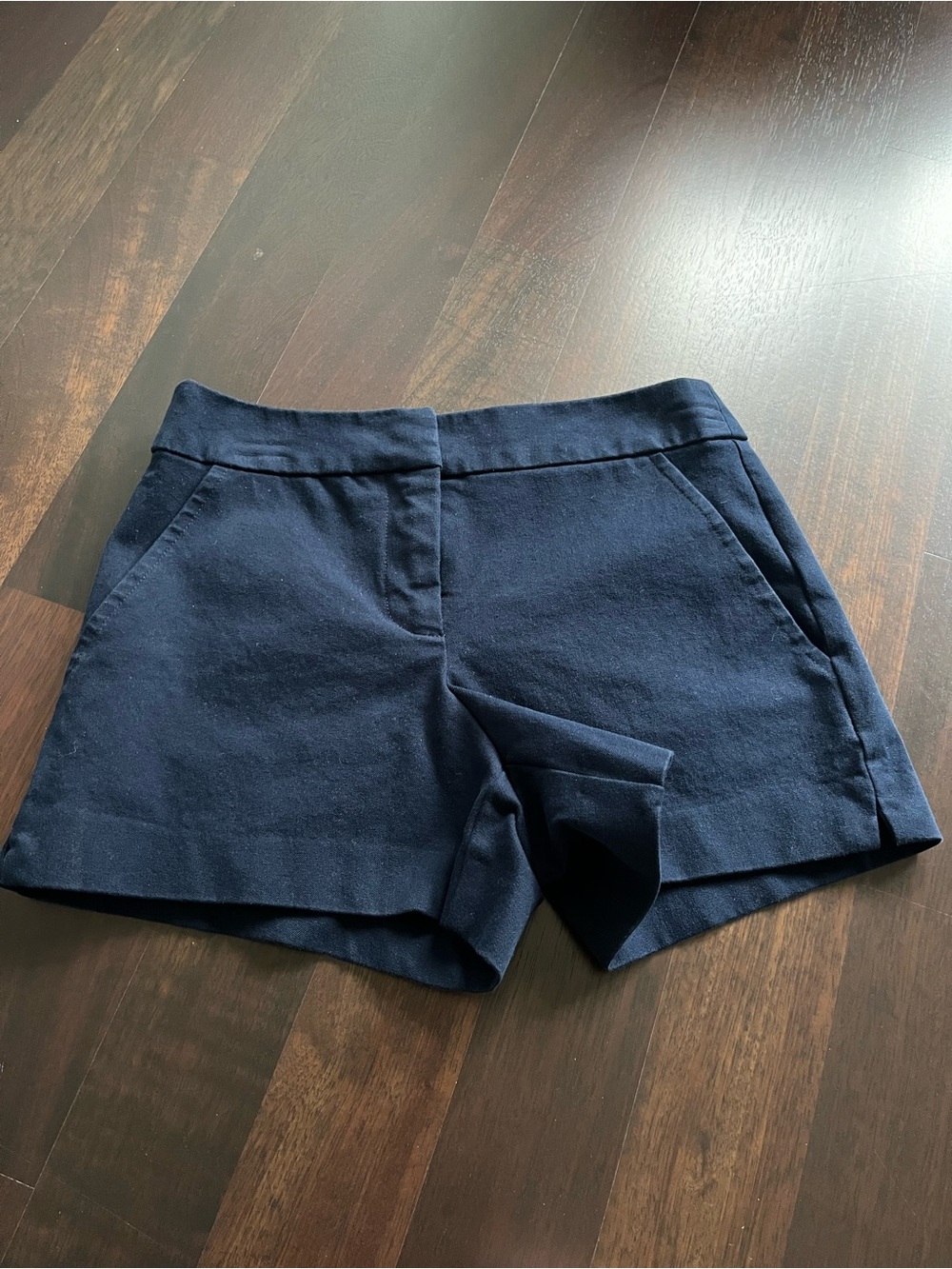 Trina Turk Navy High-Waist Tailored Shorts
